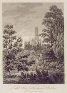 Abbaye de Fonthill depuis la plantation américaine, publiée par W. Clarke, New Bond Street, 1812