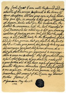 Lettre de James Edward Stuart à Simon Fraser, Lord Lovat, Saint-Germain, 3 mai 1703 - James Stuart