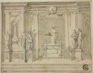 Portique intérieur avec statues - James Thornhill