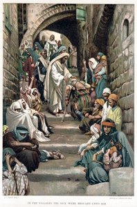 Christ guérissant les malades amenés à lui dans les villages, vers 1890