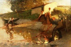 Pêcheurs de saumon sur la Tweed