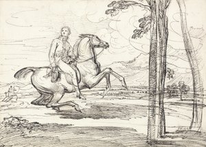 Un cavalier dans un paysage, probablement une étude pour 