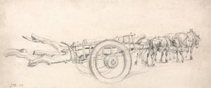 Un chariot de bois chargé de troncs d