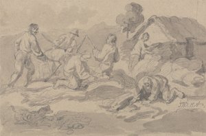 Travailleurs agricoles qui battent le maïs - James Ward