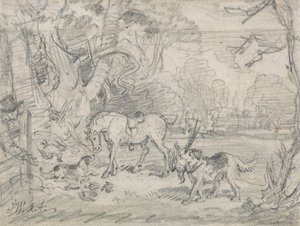 Le Poney de Chasse de Lord Southampton, avec Sailor, son Retriever, et Rover, son Épagneul - James Ward