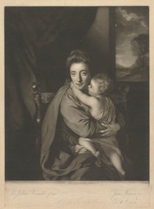 Caroline Curzon (née Colyear), Lady Scarsdale, et son fils, l