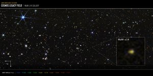 Galaxie MoM-z14 du champ COSMOS (image NIRCam) - James Webb Space Telescope (NASA)