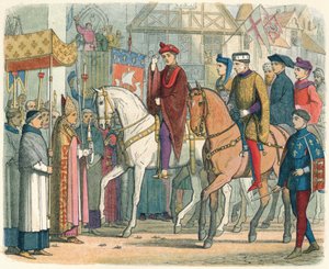 Charles et Henry accueillis par le clergé, 1420