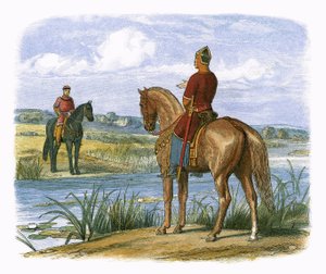 Henri et Étienne se concertent à travers la Tamise - James William Edmund Doyle