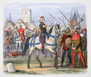 Le roi Richard II rencontre les rebelles à Smithfield, Révolte des paysans - James William Edmund Doyle