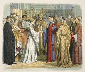 Mariage de Henri V et Catherine de France, 2 juin 1420, de A Chronicle of England BC 55 to AD 1485, pub. Londres, 1863 - James William Edmund Doyle