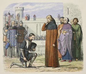Rencontre de Richard II et Henry Bolingbroke où Henry réclame le trône, de A Chronicle of England BC 55 to AD 1485, pub. Londres - James William Edmund Doyle