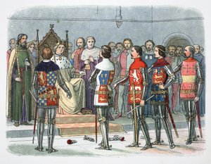 Nobles devant le roi Richard II, Westminster, 1387, 1864