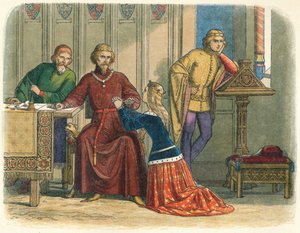 La reine Anne intercède pour Sir Simon Burley, 1388