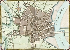 Plan aquarelle double page de Belfast, vers 1795 - James Williamson