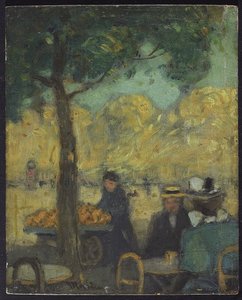 Café au bord de la rivière, vers 1900