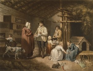 Vente de lapins, gravé par William Ward (1766-1826) 1796