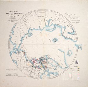 Carte des régions arctiques des relevés de l