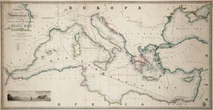 Carte générale de la mer Méditerranée incluant le golfe de Venise, l