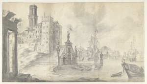 Vue du port dans une ville méditerranéenne - Jan Abrahamsz. Beerstraten