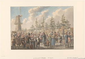 Le marché aux poissons de Rotterdam, 1816