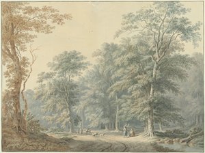 Paysage forestier avec éléments classiques - Jan Apeldoorn