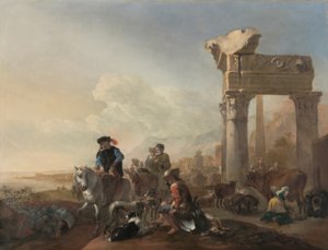Jan Baptist Weenix / "Chasseurs près des ruines", 1648 - Jan Baptist Weenix