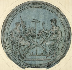 Rondelle avec Justice et Prudence - Jan Baptist Weenix