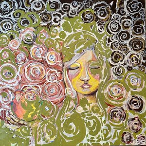 Fille avec perroquet