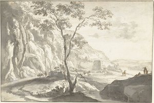 Paysage montagneux avec figures - Jan Both (possibly)