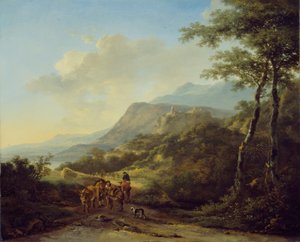 Paysage italien avec voyageurs