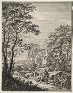 Chariot à bœufs. Vue entre Ancône et Sinigaglia