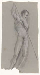 Homme nu avec bâton