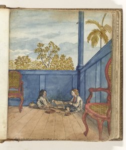 Galerie avec fils Jantje et Bietja, une fille esclave