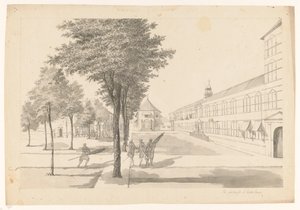 Gouvernement, église du château et garde dragon dans le château de Batavia