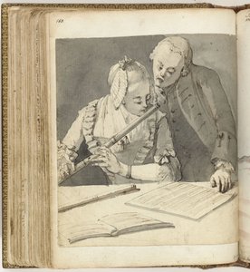 Homme et femme avec flûte traversière