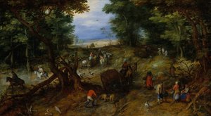 Un chemin forestier avec des voyageurs, 1607 - Jan Brueghel the Elder