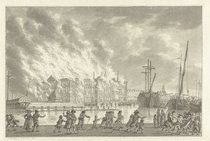 Incendie du magasin maritime national, 1791 - Jan Bulthuis (signed by artist)