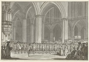 Société Pro Patria dans la Nouvelle Église, 1786 - Jan Bulthuis (signed by artist)