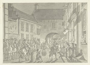 L.P. van de Spiegel amené à la Gevangenpoort, 1795 - Jan Bulthuis