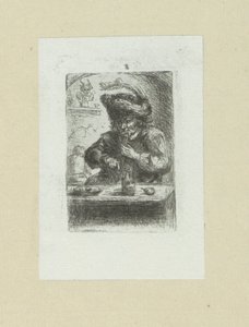 Homme à la table à manger