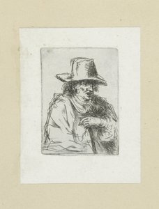 Homme avec un haut-de-forme et une canne - Jan Chalon