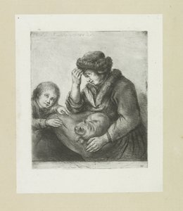 Mère avec enfant et chat - Jan Chalon