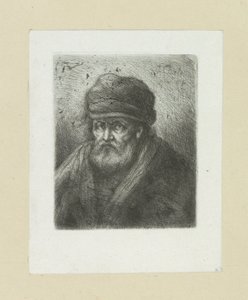 Vieil homme avec barbe et bonnet - Jan Chalon