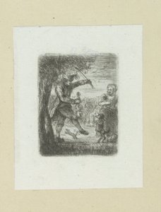 Musicien de rue avec violon et chien dansant - Jan Chalon