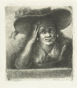 Femme au grand chapeau rond