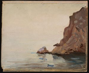 Vue de la mer avec un rocher. D