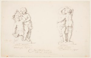 Dessin, Projets pour un groupe statuaire : "Amitié, Accord, 1726