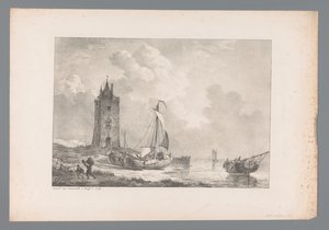 Paysage côtier avec tour (Schilderijen van Nederlandsche meesters uit de verzameling van Wijlen den Wel-Ed. Geb. Heer J.A. van Dam)