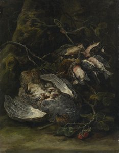 Une perdrix et petits oiseaux de gibier, 1650s